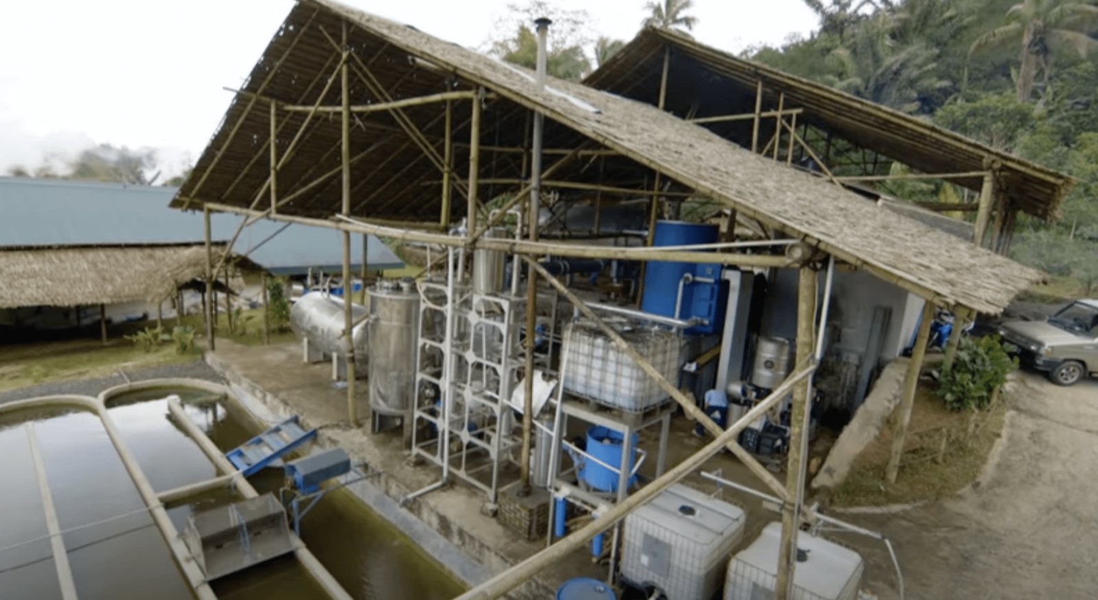 Aerial view of Masarang Village Hub biomass power deployment in Sulawesi